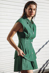 Fitted Button Up Top Green