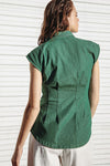 Fitted Button Up Top Green
