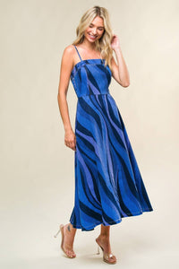 Denim Color Swirl Dress Blue