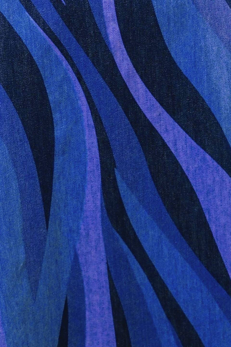 Denim Color Swirl Dress Blue