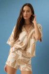 Abstract Floral Knit Shirt - Sand