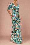 Maxi Faux Wrap Dress - Hunter Green