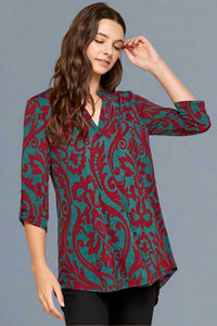 Vintage Scroll Tunic Green