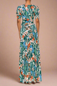 Maxi Faux Wrap Dress - Hunter Green