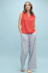 Casual Striped Wide Leg Pants - Cloud