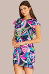 Back Bow Mini Dress - Purple