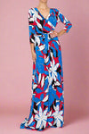 Maxi Faux Wrap Dress - Tropical Coral