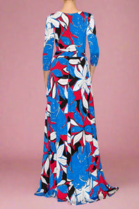 Maxi Faux Wrap Dress - Tropical Coral