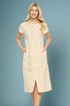 Sweet Cherry Print Dress - Tan