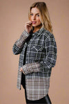 Grey, Black & White Plaid Flannel