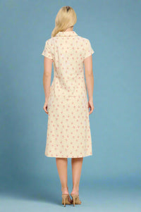 Sweet Cherry Print Dress - Tan