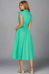 Smocked Front Zip Midi Dress - Jade