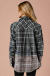 Grey, Black & White Plaid Flannel