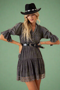 Stone-Washed Baby Doll Dress