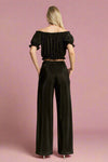 Pleated Wide Leg Pant - Black