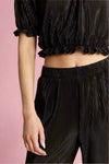 Pleated Wide Leg Pant - Black