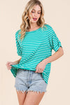 Short Sleeve Stripe T-Shirt - Jade