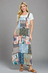 Overall Floral Patchwork Maxi Dress - Multi