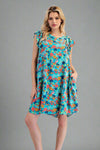 Flutter Sleeve Mini Dress - Aqua