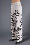 Flower Power Artist Wide Leg Pant - Gray