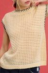 Crochet Knit Stitching Detailed Sleeveless Top