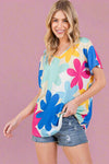 Floral Print Short Sleeve T-Shirt - Multi