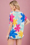 Floral Print Short Sleeve T-Shirt - Multi