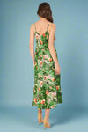 Tropical Tiered Midi Dress - Pink