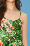 Tropical Tiered Midi Dress - Pink