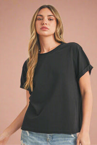Mali Tee Raw Hem - Black