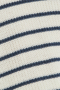 V-Neck Stripe Sweater Top - White