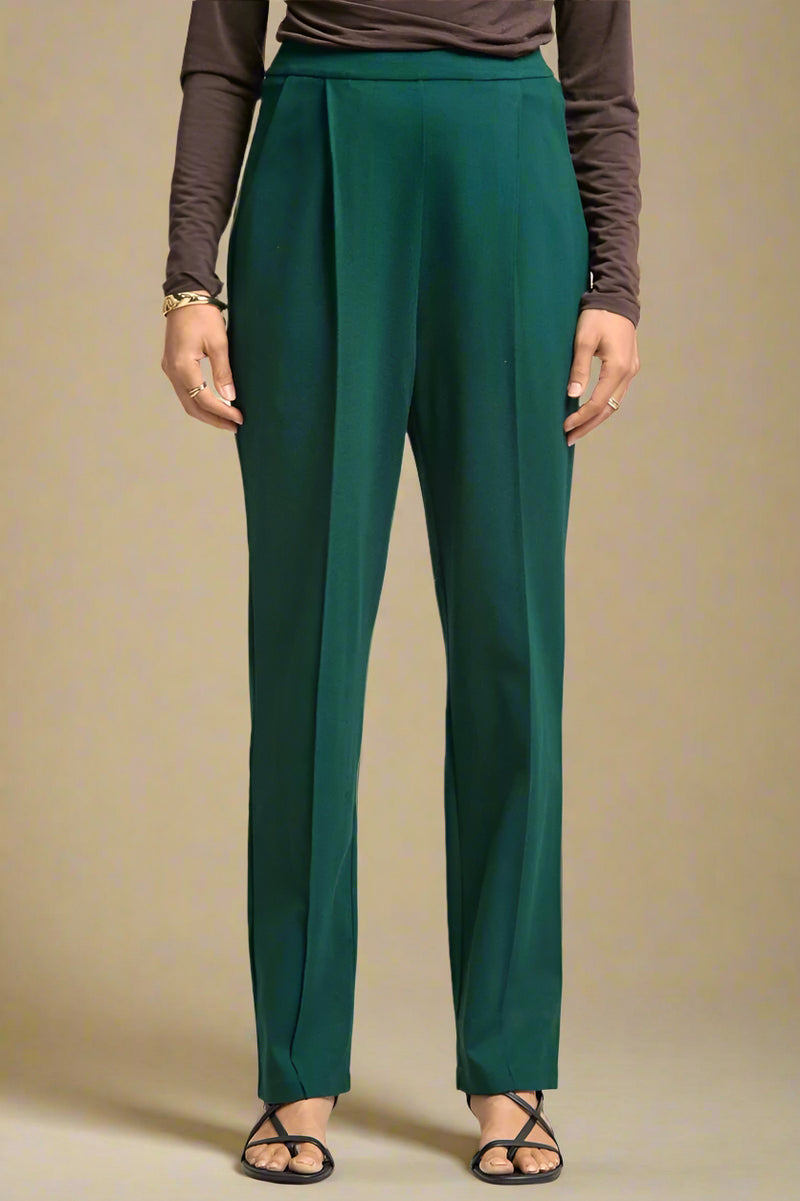 Magic High Waist Relaxed Pants - Hunter Green