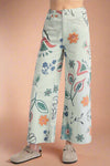 Flower Power Wide Leg Pant - Green
