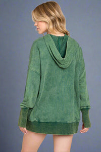 Mineral Wash Hoodie Sweatshirt Hunter