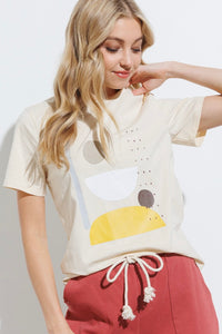 Classic Tee With Print - Sand