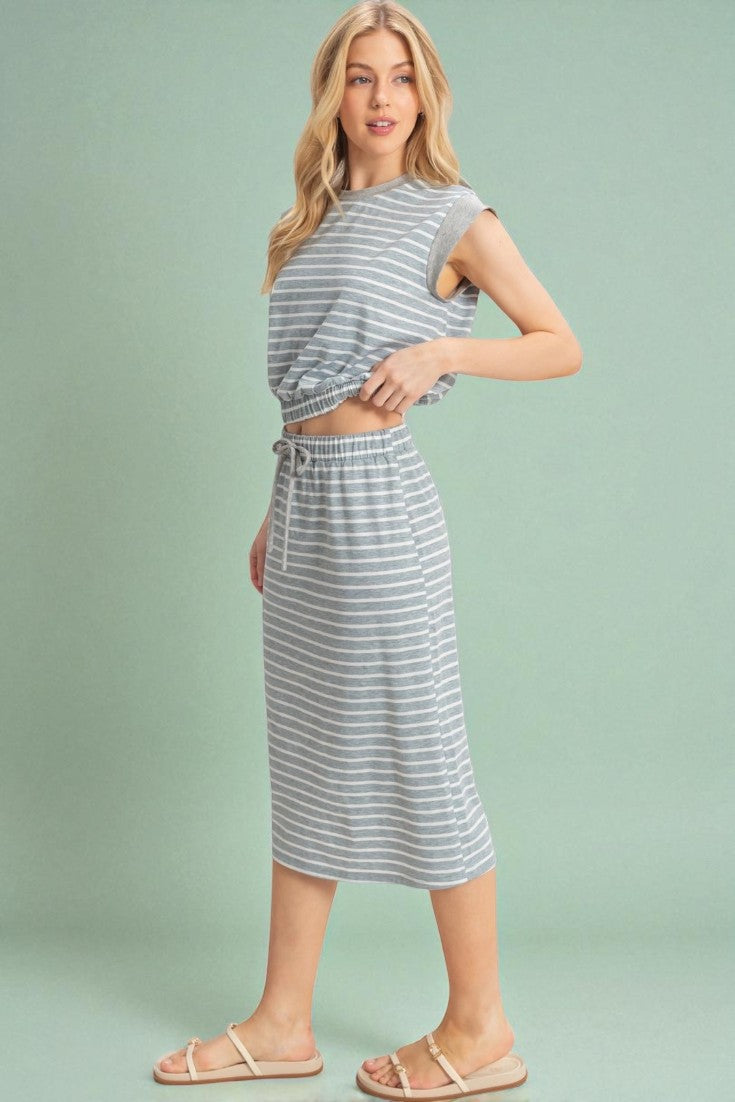 Striped Top - Gray