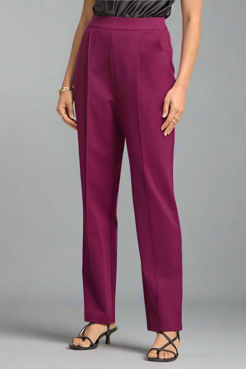 Magic High Waist Relaxed Pants - Merlot