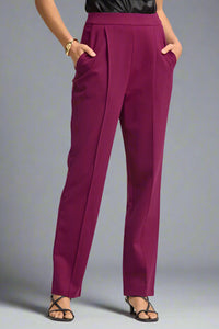Magic High Waist Relaxed Pants - Merlot