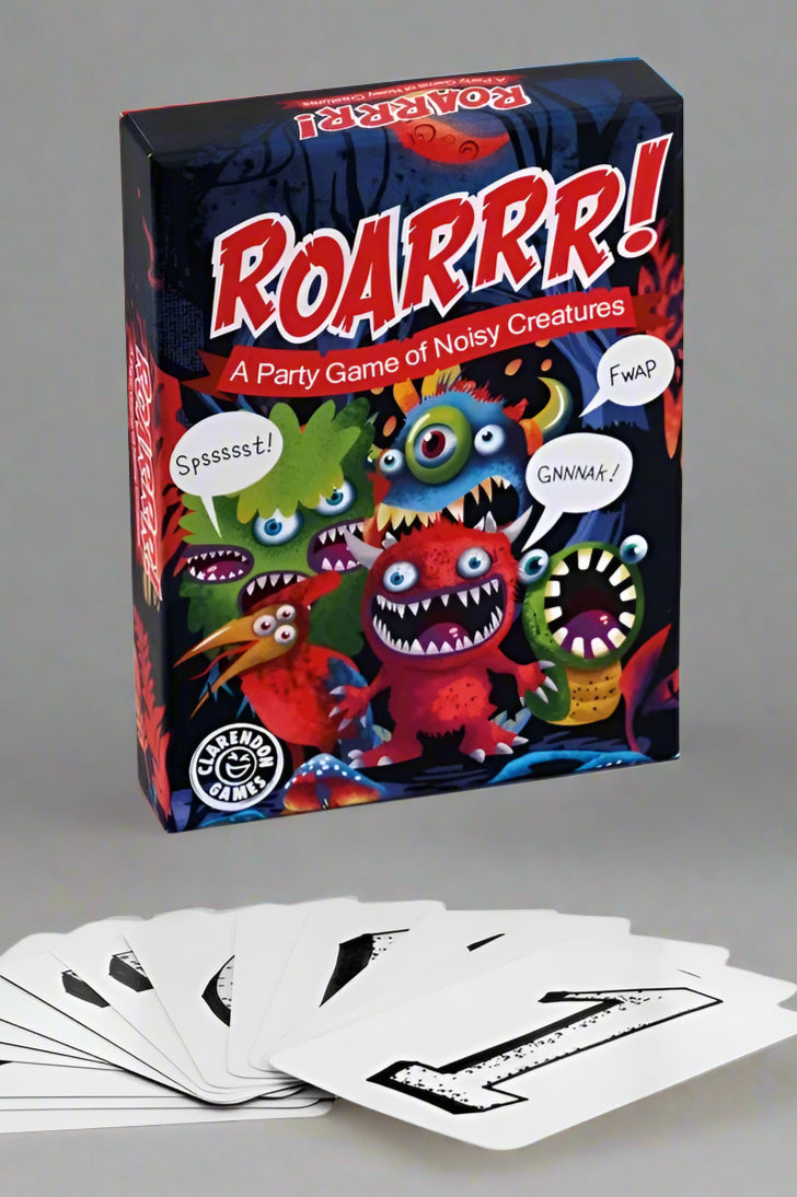 A picture of Roarrr! A party game where the goal is to make the noises you think your monster would make. For ages 8 years+.