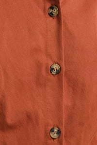 Shirt Button Down Fit Flare Dress Brick