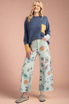 Flower Power Wide Leg Pant - Green