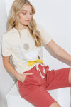 Classic Tee With Print - Sand