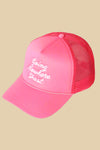 'Going Nowhere Fast' Embroidered Trucker - Fuchsia