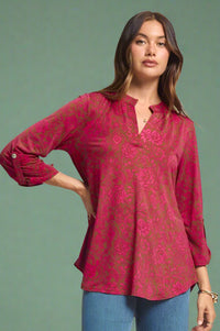 Lizzy Top - Mocha Pink Floral