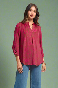 Lizzy Top - Mocha Pink Floral