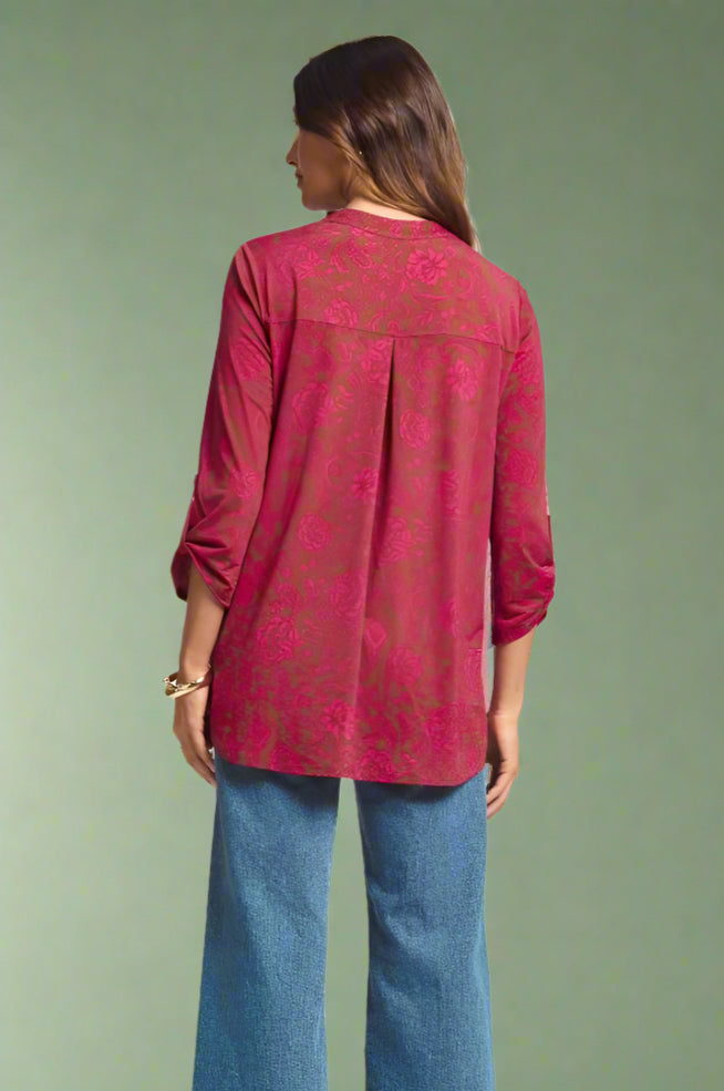 Lizzy Top - Mocha Pink Floral