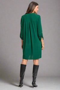 Long Sleeve Lizzy Dress - Jewel Green