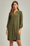 Long Sleeve Lizzy Dress - Olive