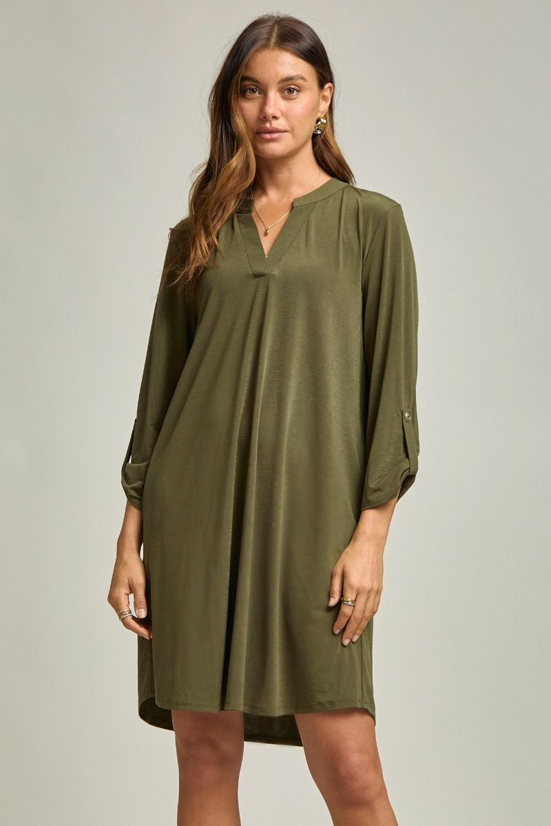 Long Sleeve Lizzy Dress - Olive