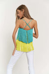 Fringe Cross Cami - Neon